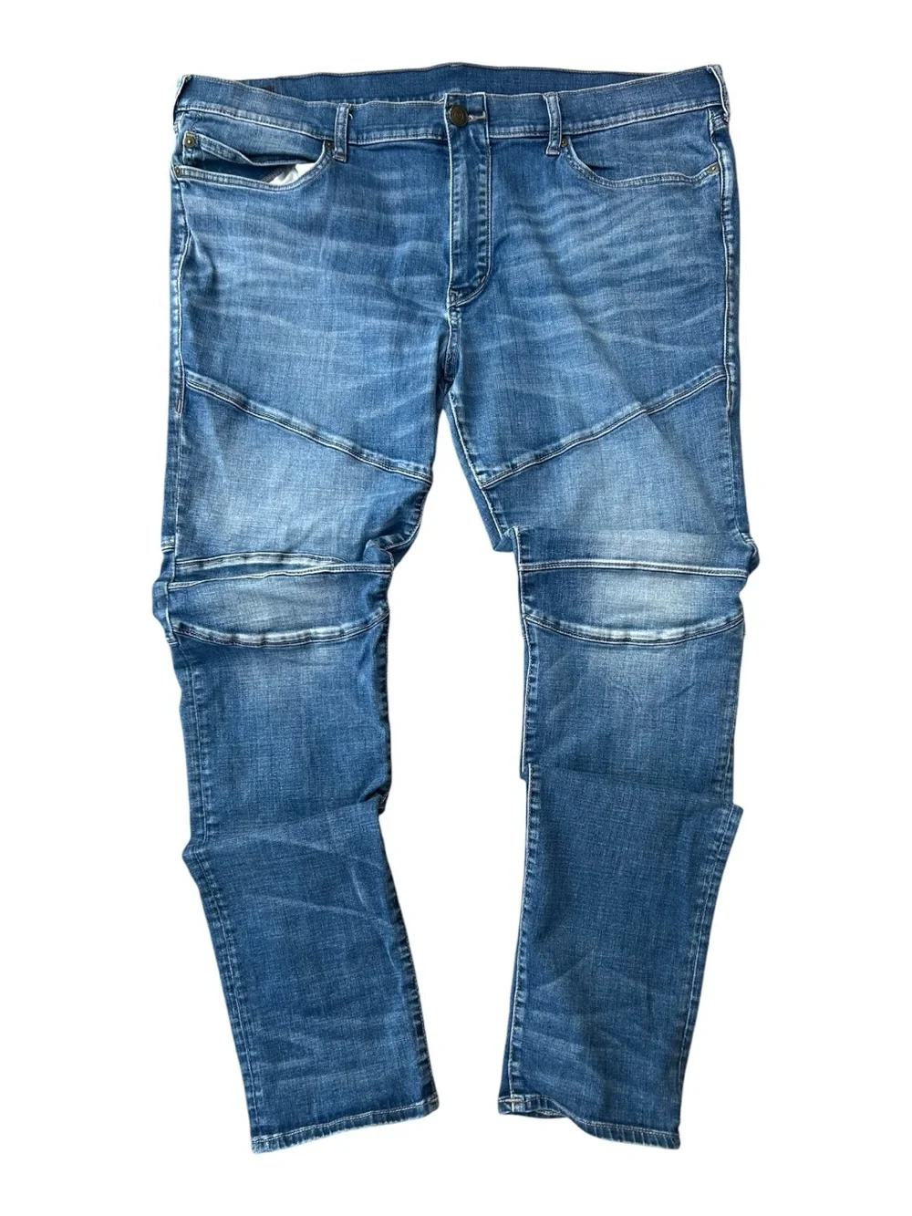 True Religion Men's Rocco Biker Jeans Size 42 Blue Denim Moto Moto-Style